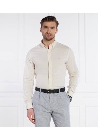 Tommy Hilfiger Erkek Regular Fit Pamuklu Gömlek Ekru