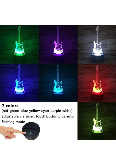 3d İllüzyon Lambası Gece Lambası Renk Değiştiren Dekorasyon Lambası Erkek Kız Masa Lambası Doğum Günü Festivali Noel Çok Renkli