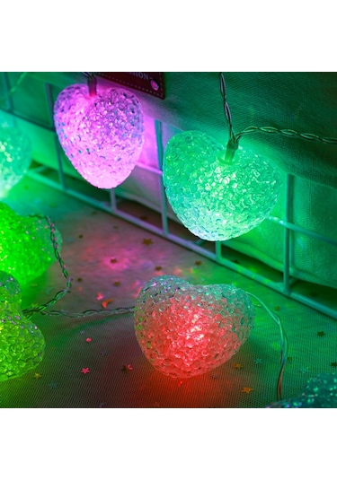 Sones 1.2m Led Aşk Yanıp Sönen Işık Dize Su Geçirmez Pil Kutusu Dekorasyon Işıkları 10 Işık Rengi