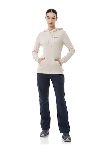 Jack Wolfskin Jack Wolfskın Kadın Sweatshırt Alice Hoody Krem Kapüşonlu Krem Krem
