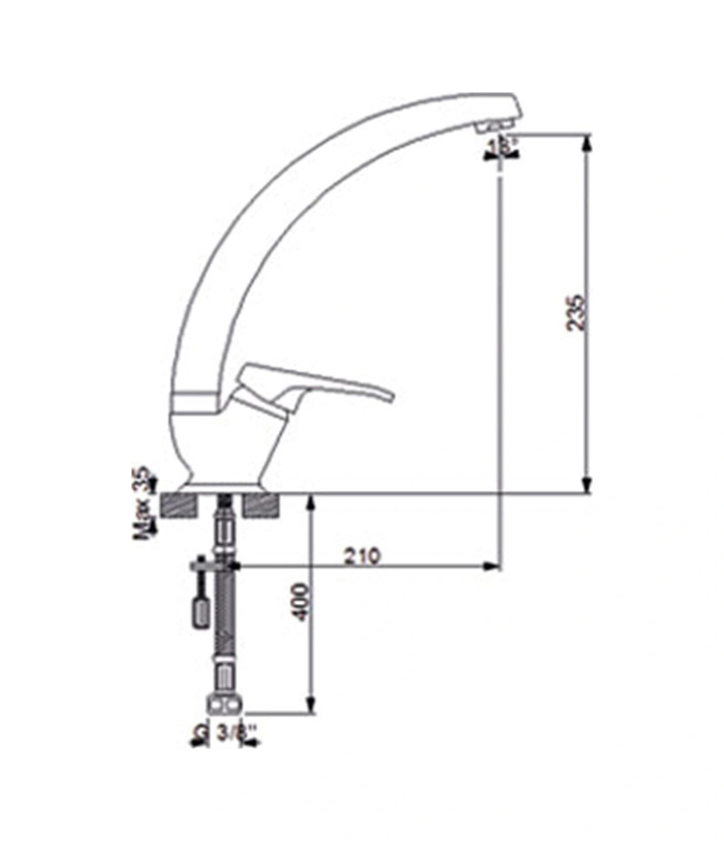 Newarc Smart Lüx Uzun Borulu Evye Bataryası 142721u Beyaz