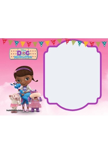 Dc Mcstuffins Yenilebilir Kağıda Resimli Pasta Dekoru Bas...