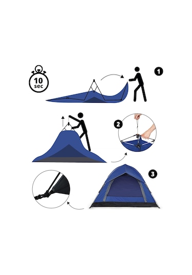 Where Tomorrow Wurf Otomatik Çadır- Mavi