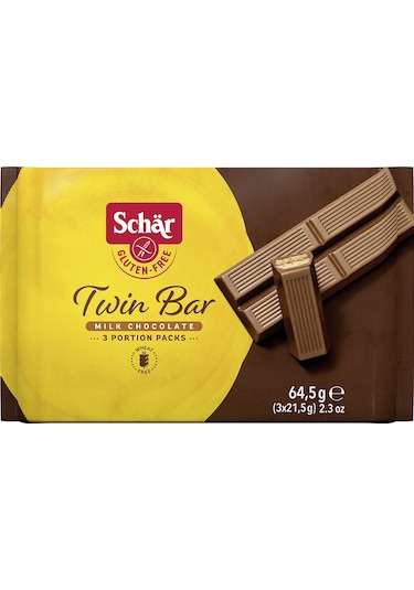 Schar Twin Bar Glutensiz Çiftli Çikolata Bar 14 x 64.5 G
