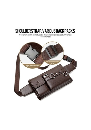 Dancemonkey Tcherchi Çok Fonksiyonlu Bel Çantası Kahverengi, Grand Kapasite Kahverengi