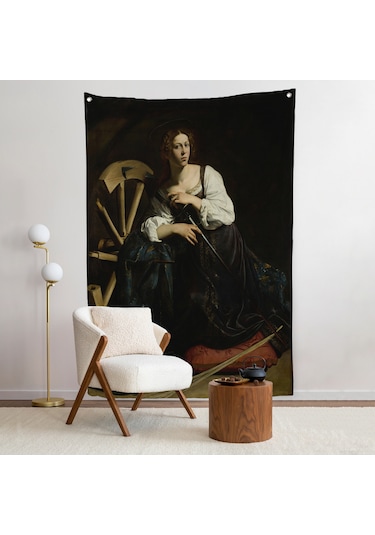 Caravaggio - İskenderiyeli Aziz Catherine Duvar Örtüsü-7386