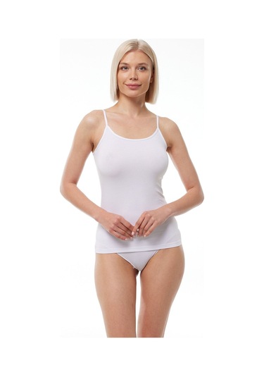 Malabadi Kadın Beyaz Ayarlanabilir Ip Askılı Modal Atlet 140 Beyaz