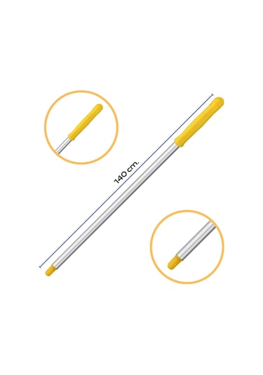 Mulpex Premium Kalite Alüminyum Eloksallı Sap, Vidalı 140 cm.Sarı