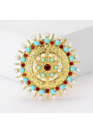 Ganzhoushop Yıldız Unisex Turkuaz Tibet Stil Rhinestone Red3916 Pins Multı Renkli Mavi Kadınlar İçin Broşlar Sg 优化说明 1. 将原标题中的"multı Multı"简化为"multı Renkli" 多色 减少重复并保留核心信息 2. 总字符数增至100 含空格 保持土耳其语 型号 Red3916 和关键描述不变 3. 用 Çok Renkli