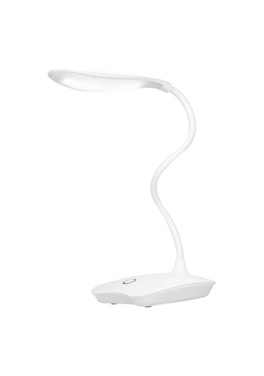 Vkemall Led Usb Şarj Edilebilir Masa Lambası - 360 Döner Kafa Ve Esnek Boru, 3 Aydınlatma Seviyesi, Göz Koruyucu Beyaz Işık, 1200mah Pil Beyaz