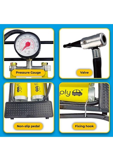 Simply Brands Basinç Göstergeli Çift Pistonlu Ayak Pompasi