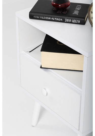 Flora Solo Komodin Beyaz