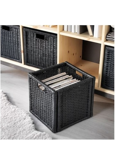 Sepet Kutu Düzenleyici Siyah Renk MeridyenDukkan 32x34x32 cm 1 Ad
