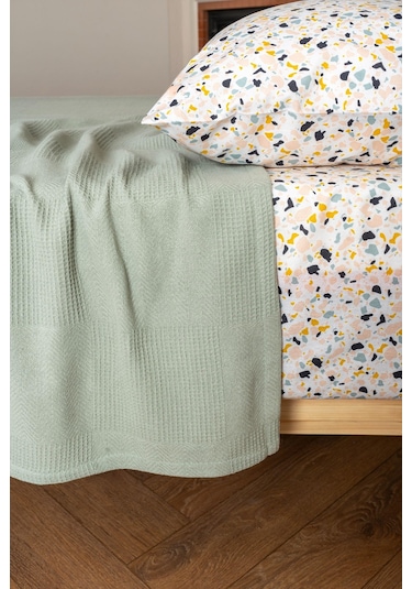 Soley Serenity %100 Pamuk 200 X 220 Cm Çift Kişilik Pike Yeşil