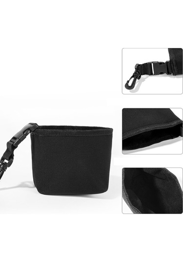 Qingmipy Siyah Golf Topu Ve Çubuğu Temizleme Çantası - Taşınabilir Su Depolama Özelliği İle Pratik Nylon Temizleyici Siyah