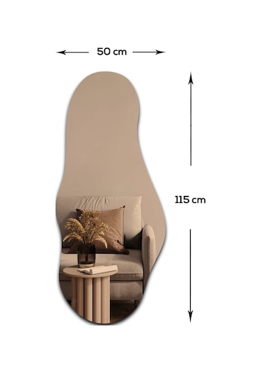 Salon Duvar Aynası Bronz Ayna Havana Ayna 50cm X 115cm Bronz