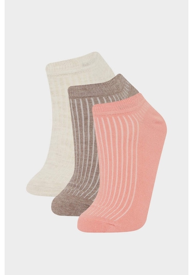 DeFacto Kadın 3'lü Pamuklu Patik Çorap F5430AXNSBN1