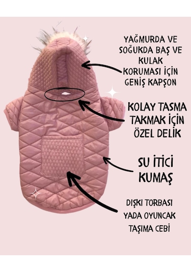 Pinky Pie Pembe Kedi Montu Kışlık Ceket