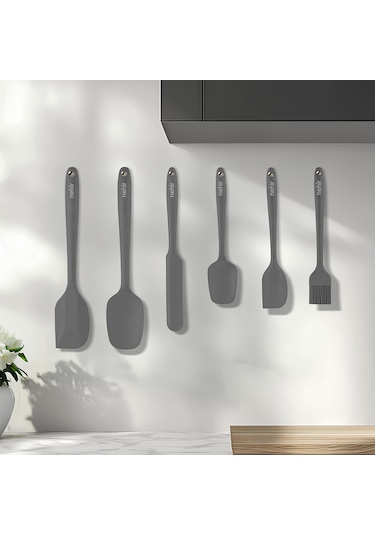 Lenora Gri 6 Parça Silikon Servis Takımı