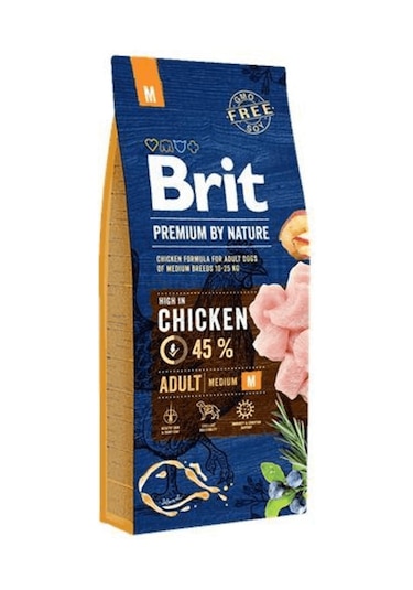 Brit Premium By Nature Medium Tavuklu Orta Irk Yetişkin Köpek Maması 15 KG