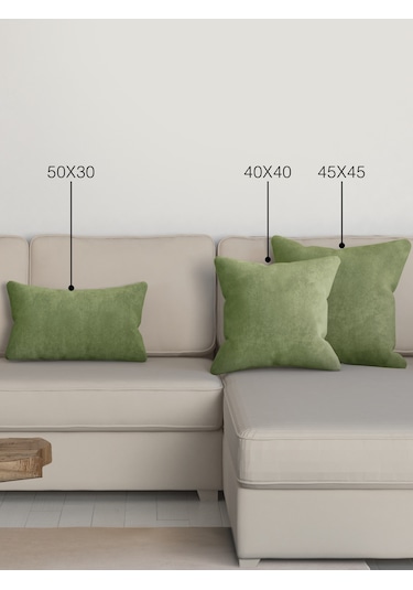 Br Perle Home Daily Series Zeytin Yaprağı Rengi Kırlent Yastık Kılıfı Zeytin Yaprağı