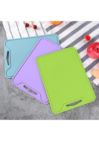 Açık Yeşil Esnek Silikon Kaymaz Kesme Tahtası Plaka Doğrama Sebze Et Bloğu