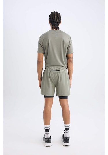 DeFactoFit Slim Fit Dar Kesim Fermuarlı Telefon Cepli Sporcu Taytlı Şort Z2147AZ25SPKH457