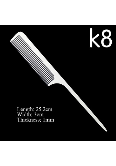 Cestomen Ultra-ince Metal Saç Tarak K1-9 Salon Berber Paslanmaz Çelik Saç Kesme Kuaförlük Tarak Berber Stilist Haicut Araçları