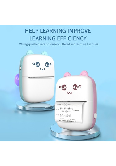 C9 Mürekkepsiz Yazıcı Taşınabilir Termal Fotoğraf Yazıcısı Kompakt Cep Öğrenci Mini Etiket Yazıcısı - Pembe