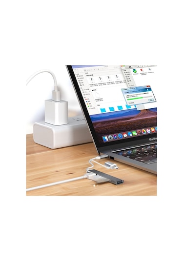 Zmc Bilişim 4 Port'lu Bağlantı İstasyonu Usb Bölücü Type-c Tipi Çoklu Multi Usb Çoklayıcı