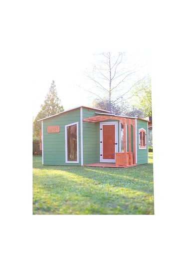 Mandu Ahşap Bahçeli Modern Playhouse Oyun Evi