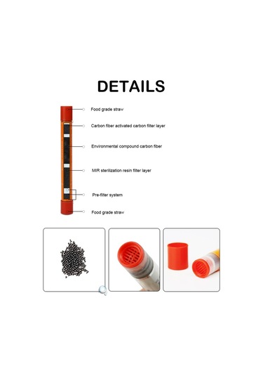 Butu Kişisel Su Filtresi Saman Mini Su Arıtma Yürüyüş, Kamp, Seyahat Ve Acil Durum Hazırlığı