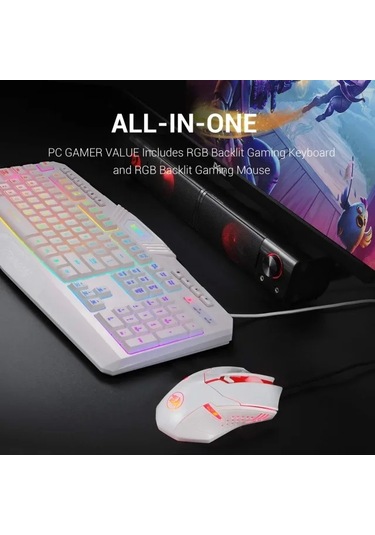 Redragon S101 Kablolu Oyun Klavyesi Ve Faresi White