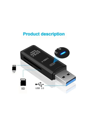 Novahub Çok Fonksiyonlu 2'li 1 Arada Hızlı Usb 3.0/2.0 Tf+sd Kart Okuyucu Beyaz Cn Origin Ce Sertifikalı