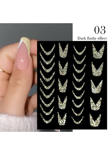 3d Reflektif Efekt Nail Art Sticker Model - 3 55881-3