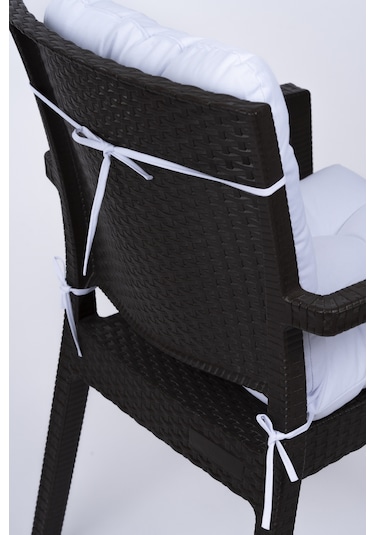 Altınpamuk Neva Pofidik Arkalıklı Özel Dikiş Sandalye Minderi Beyaz