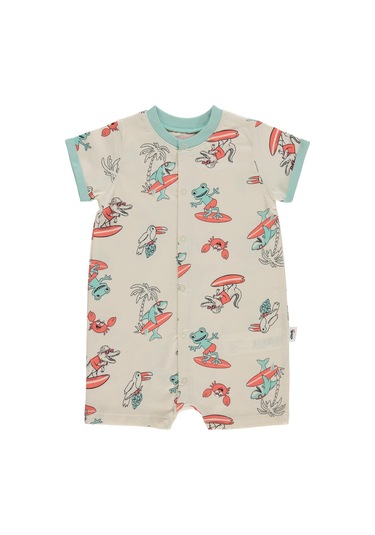 Civil Baby Surf Baskılı 6-18 Ay Tulum - Bej Açık Bej