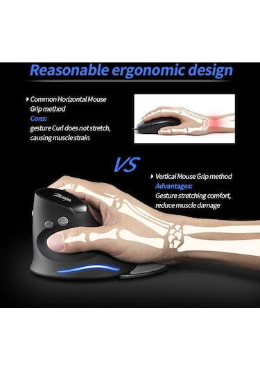 Hallow Zelotes F-17 3 Seviyeli Dpı Kablosuz Dikey Optik Mouse