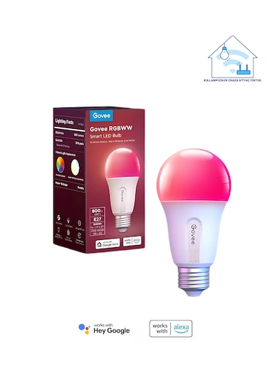 Govee Wifi + Bluetooth 800 Lümen Uygulama Kontrollü Akıllı Ayarlanabilir Modlu Led Ampul