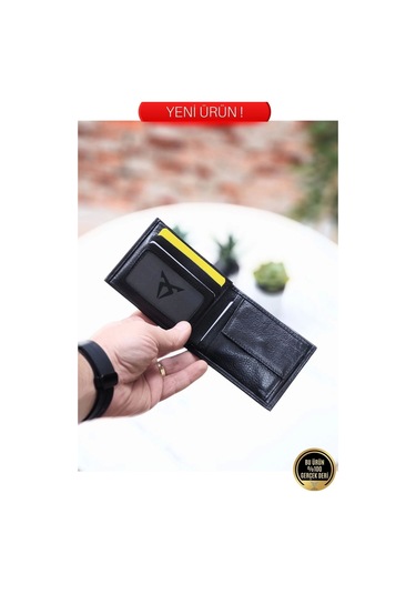 Gerçek Hakiki Deri Kaliteli 1.sınıf Bozuk Para Cepli Yatay Model Cüzdan Kartlık Portföy Siyah
