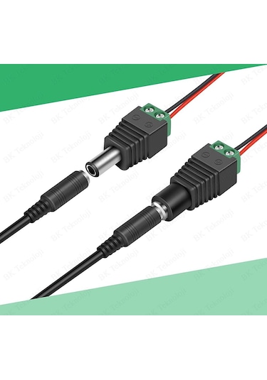 Dc Dişi+Erkek 5.5x2.1mm Klemensli Güç Konnektörü Seti