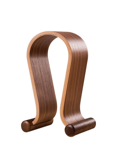 Teltree Kahverengi Ceviz Ahşap Kulaklık Tutucu - Omeğa Şekli, Oyun Ve Tüm Kulaklıklara Uygun, Ofis/ev Masaüstü Dekoratif Aracı