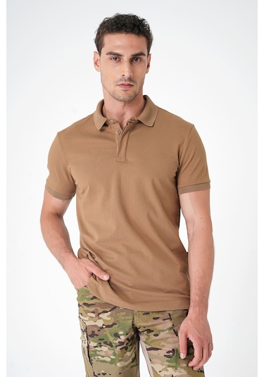 Mecanık Casual Ryker Polo T-shirt Camel