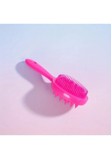 Elmpaly Kutu Paket Sarı Uzun Saplı Çift Taraflı Yıkama Fırçası Yumuşak Kıllı Saç Masajı