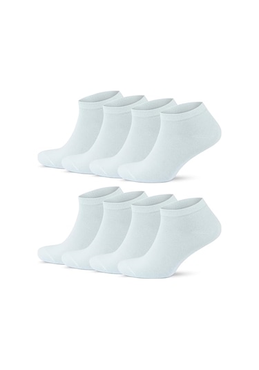 Ozzy Socks 8 Çift Ekonomik Pamuklu Beyaz Erkek Patik Beyaz