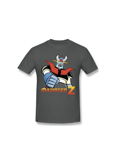 Vikineey Erkekler İçin Mazinger Z Robot Anime Kısa Kollu Vaporwave T-shirtkoyu Gri Koyu Gri