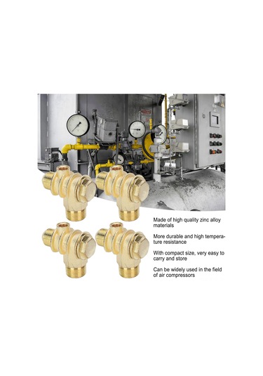 Symbee Zink Alaşımlı 4'lü Pnömatik Hava Kompresörü Geri Dönüş Engeli Valfi - Dahili Dişli Boru Parçaları Ve Araçlar