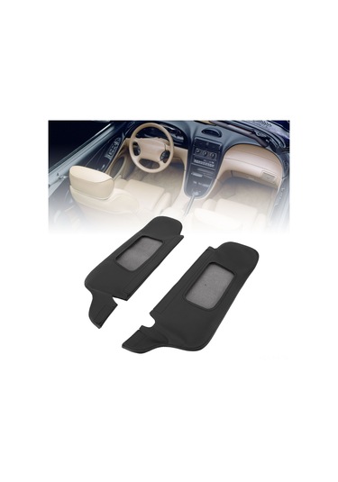 Reedark Ford Mustang 1994-2004 İçin Gri Pu Deri Güneş Koruyucu Örtü 2 Adet - Kolay Kurulum, Kırılma Direnci Ve İç Dekorasyonu Zenginleştirir