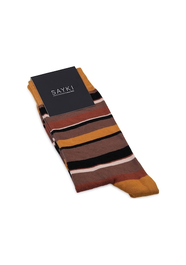 Turuncu Desenli Pamuklu Soket Çorap 33707 Model25