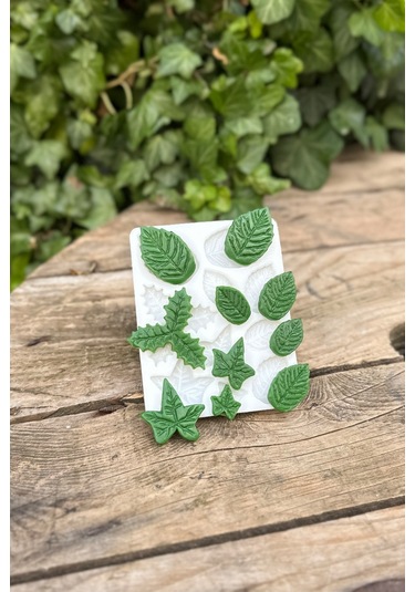 Yaprak Onlu Mum Kalıbı Silikon